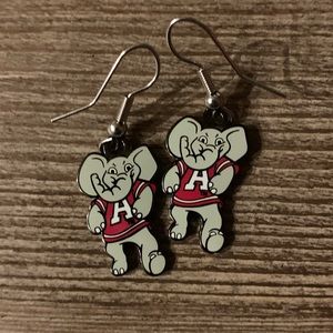University of Alabama elephant mascot earrings